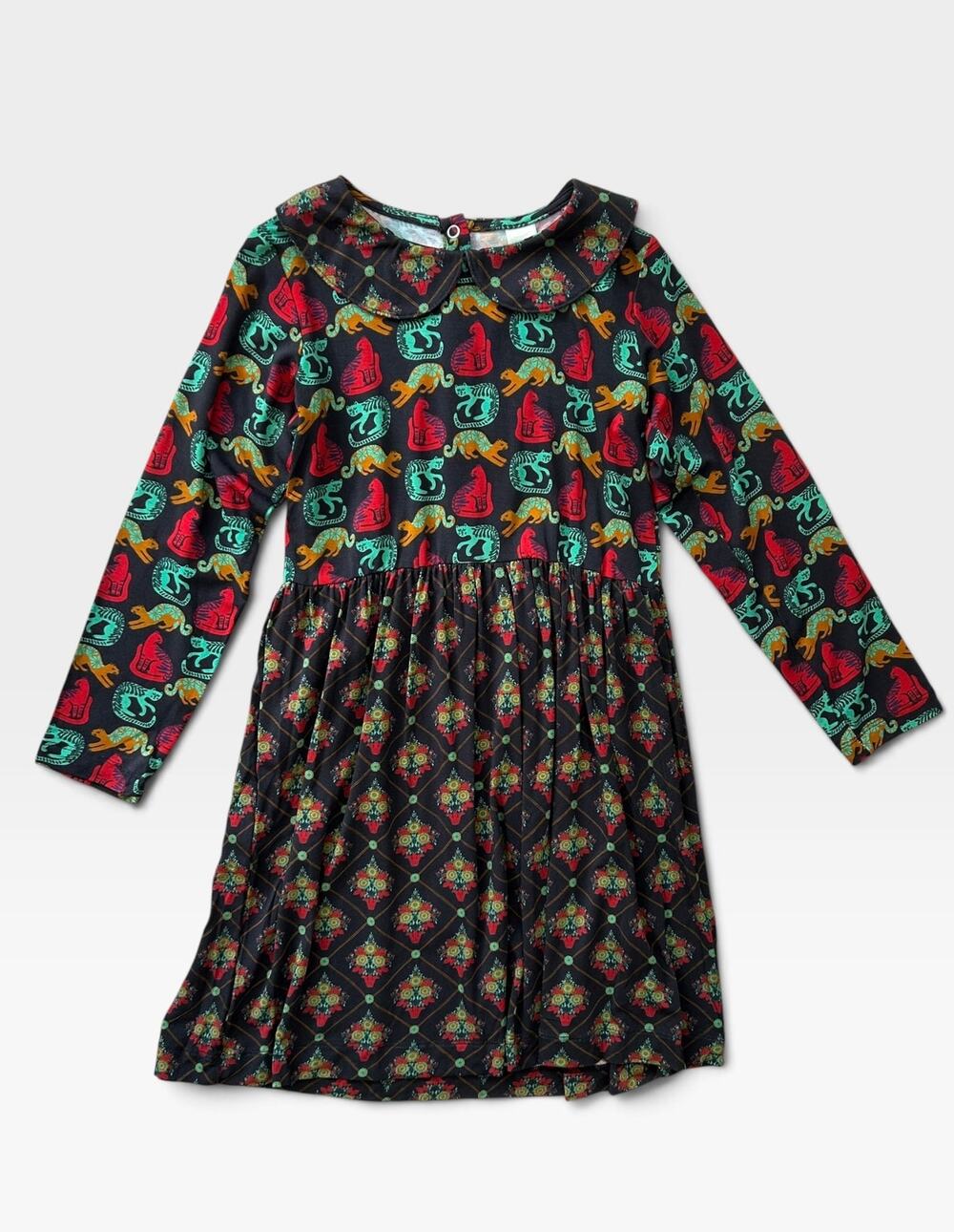 NWT Bamboo Garden Cats Peter Pan Dress, Size 7
